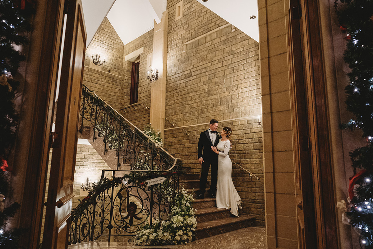 South Lodge staircase wedding