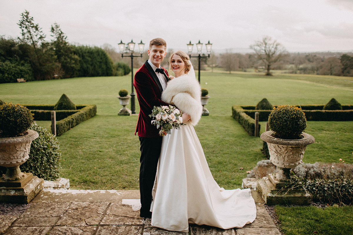 South Lodge wedding christmas couple