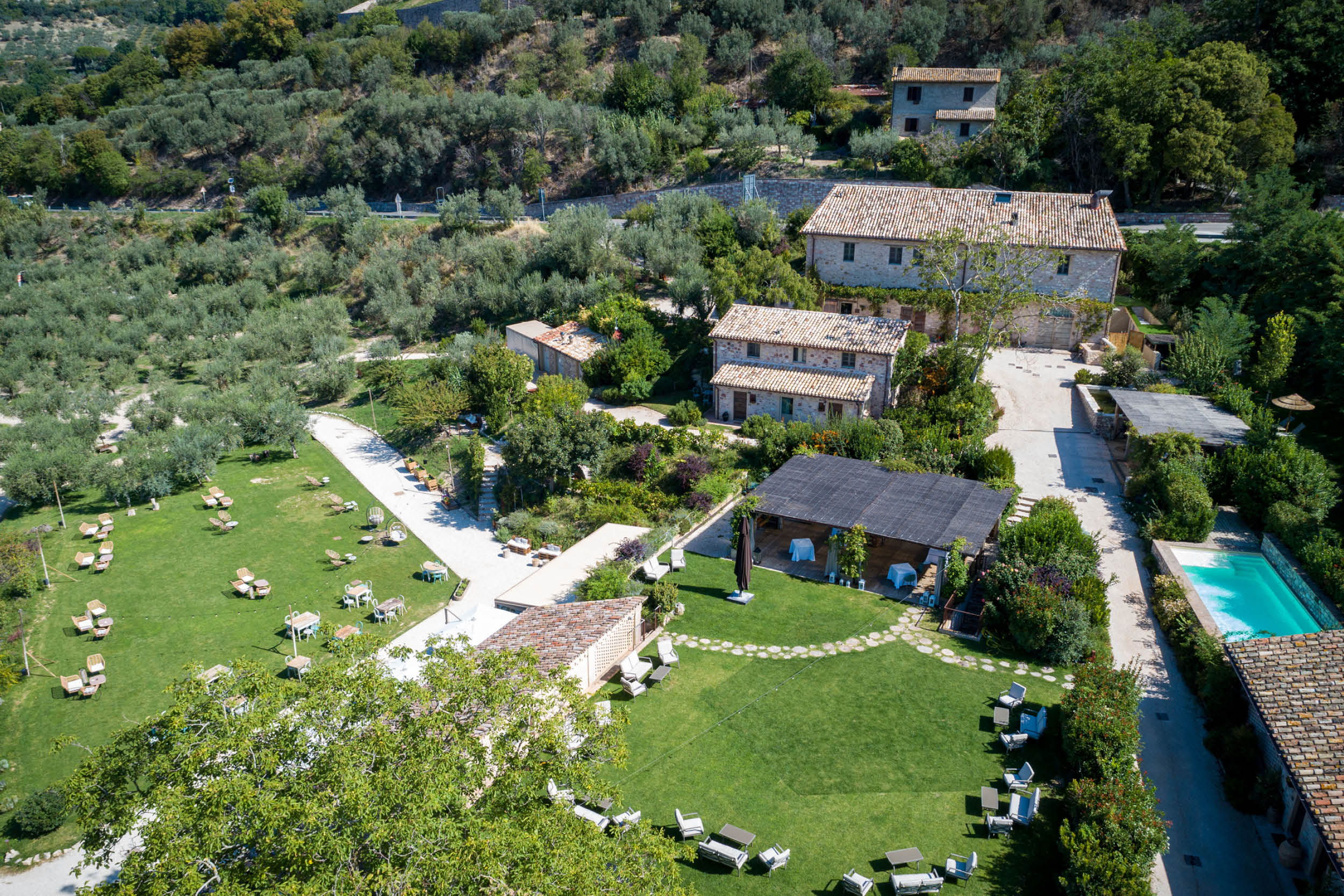 Borgo Antichi Orti Assisi ariel view