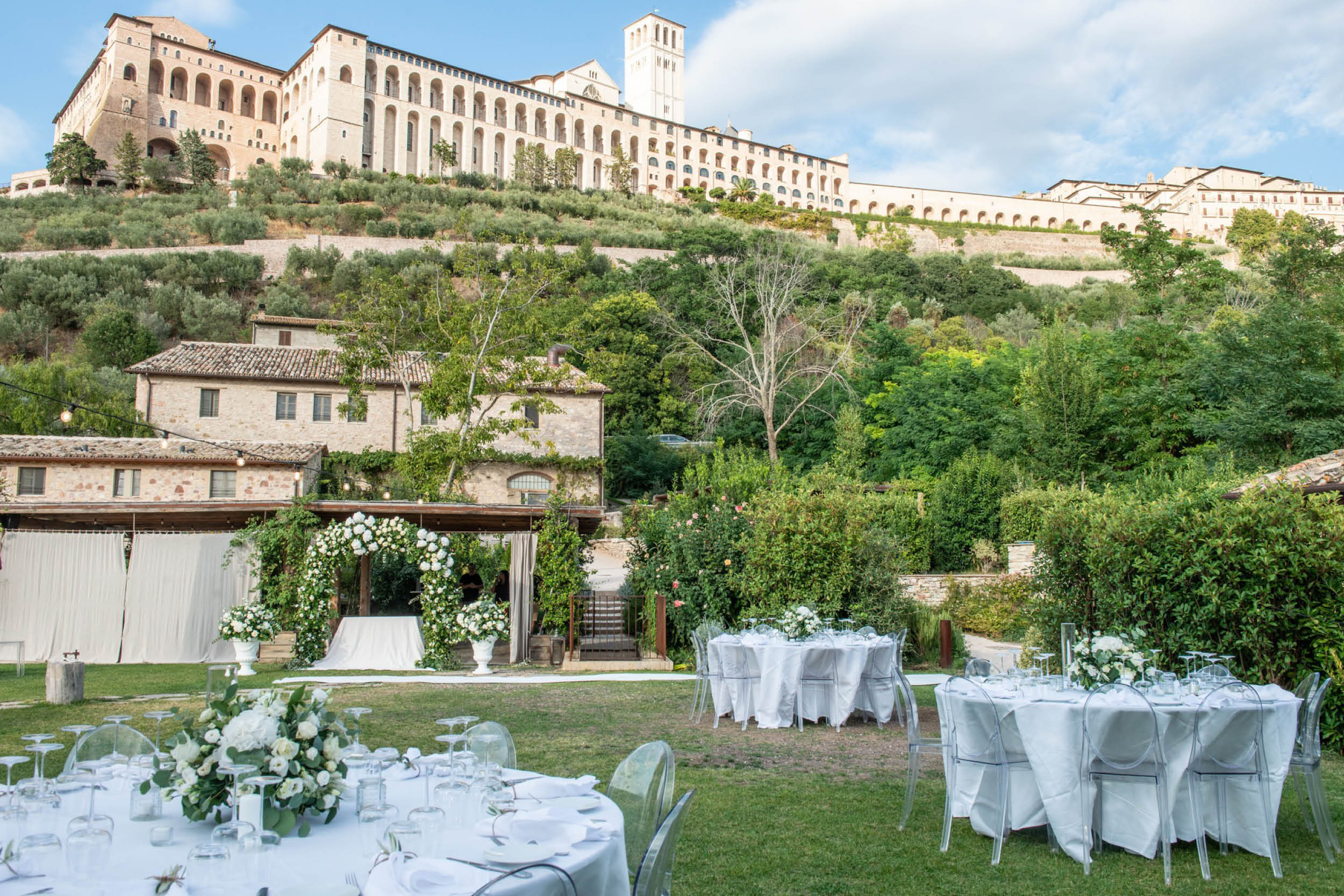 Borgo Antichi Orti Assisi wedding setup